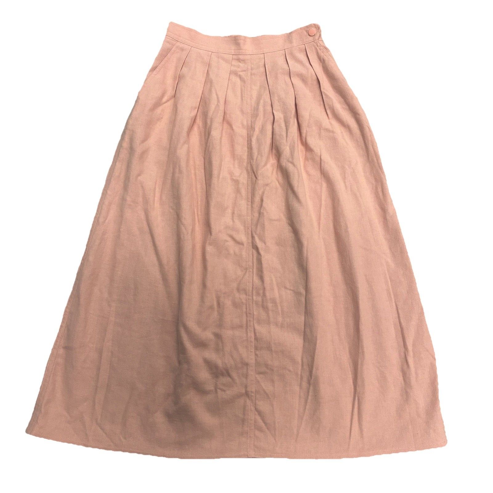 Vintage Prophecy Pleated Skirt - Size 6 Pink - Cotton Midi Natural Classic Read